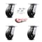 Service Caster 6 Inch Rubber on Steel Caster Set with Roller Bearings and Swivel Locks SCC SCC-35S620-RSR-BSL-4 - alternate 4